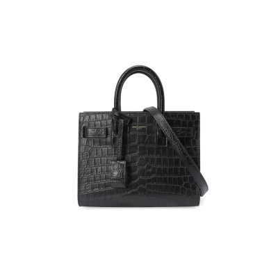 YSL SAC DE JOUR IN CROCODILE-EMBOSSED LEATHER-NANO 392035DZEAW1000 (22*18*10.5cm)